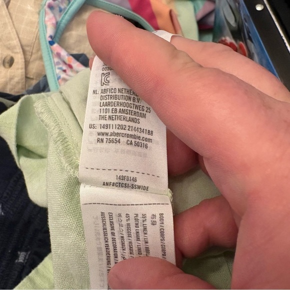 Abercrombie & Fitch High Rise Linen Blend Shorts Sz M Light Sage Green Pistachio - Picture 11 of 11